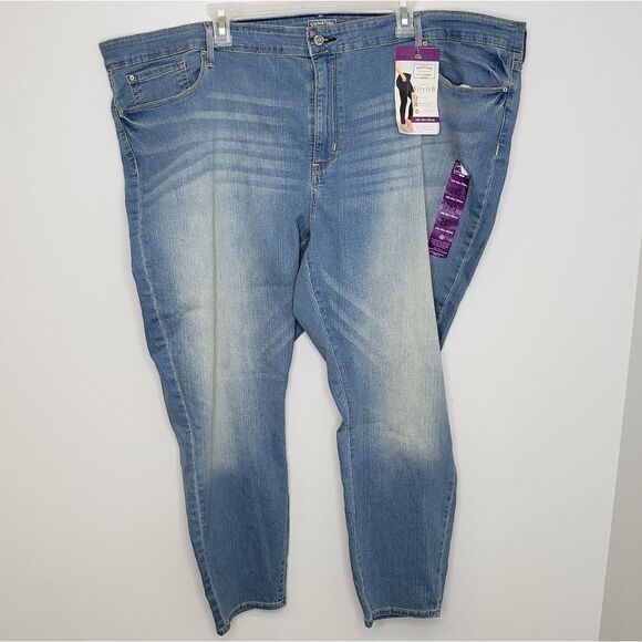 NEW LEVI'S jeans signature gold mid rise stretch skinny plus size 28W - Picture 3 of 8